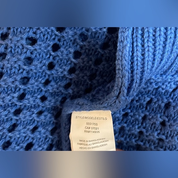 RETROD Knitted Polo V-neck Sweater Blue SZ Medium New With Tags - Picture 8 of 10